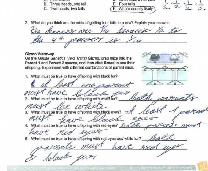 Student exploration inheritance answer key