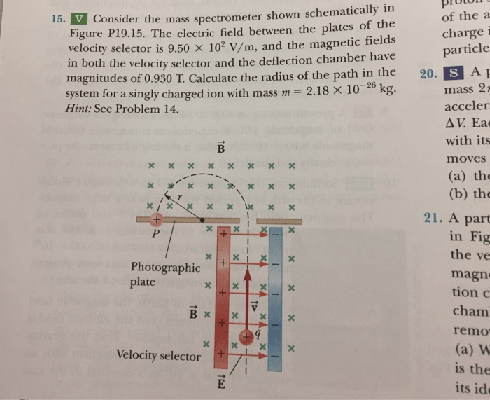 Consider the mass spectrometer shown schematically